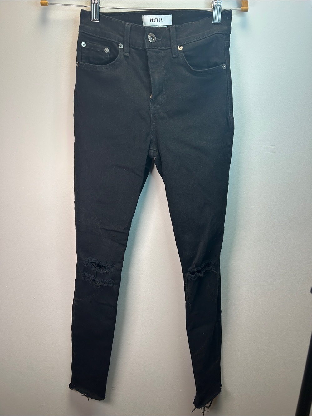 pistola Black Ripped High-Rise Skinny Jeans